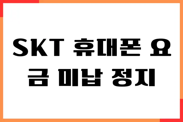 SKT 휴대폰 요금 미납 정지, 일시 정지 해제, 납부방법