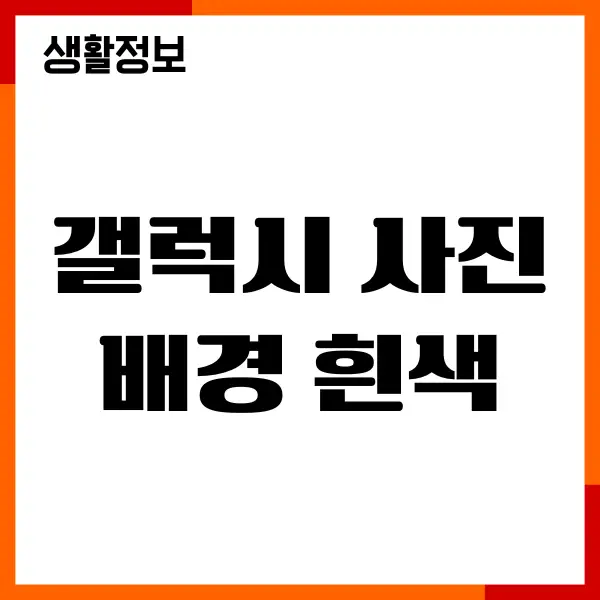 갤럭시 사진 배경 흰색으로 어떻게 바꿀까요 배경 지우기