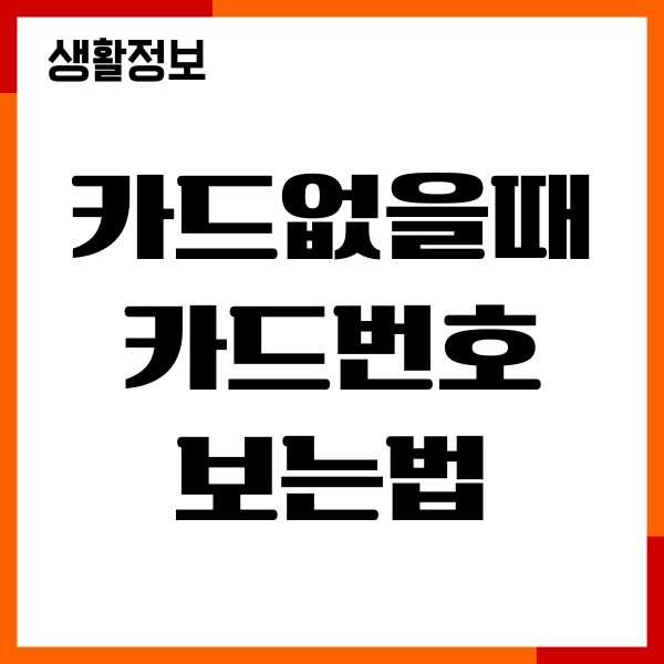 카드없을때 카드번호 보는법, 카카오뱅크, 신한카드, 삼성카드