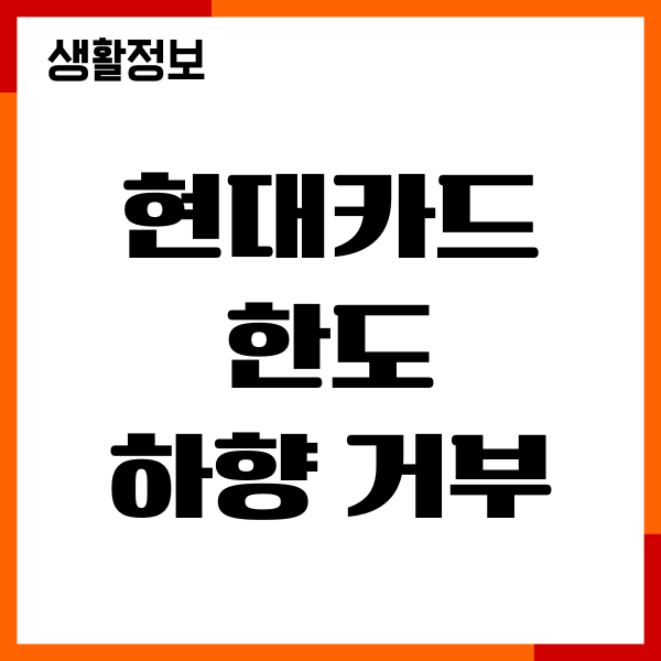 현대카드 한도 하향 거부 방법, 한도 조정, 절차, 기간안내