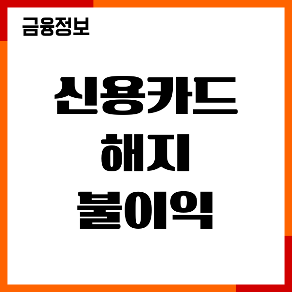 신용카드 해지 불이익 장기 영향 정리, 신용점수 하락